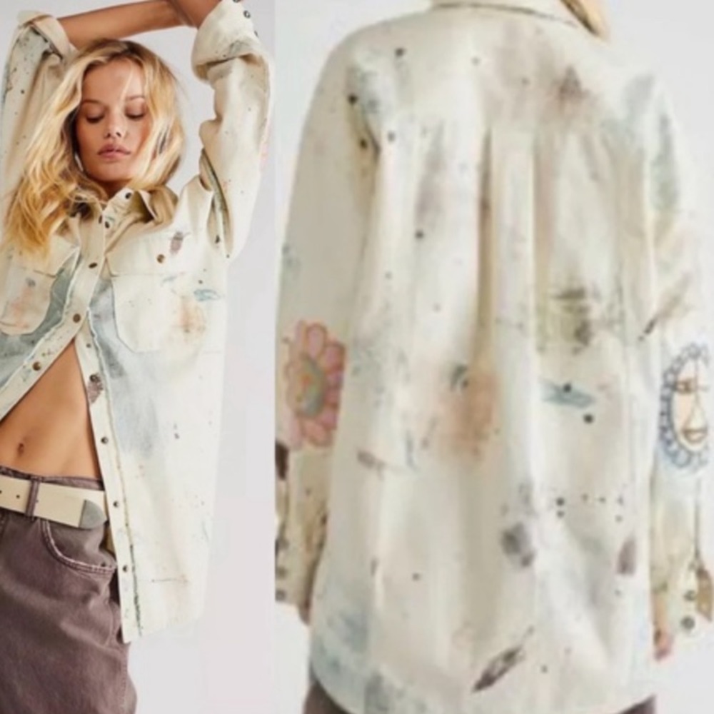 Free People Sunshine Fields Top/Oversized fit/ Sz S - Picture 1 of 16